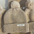 gebreide baby muts beige katoen
